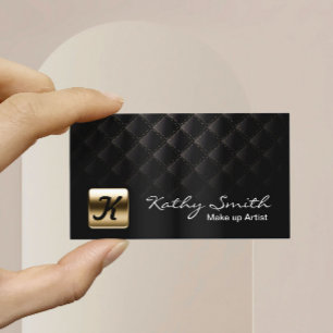 Makeup Artist Luxury Black & Guld Elegant Visitkort
