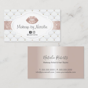 Makeup Artist Luxury Ro Guld Läppar Beauty Salon Visitkort