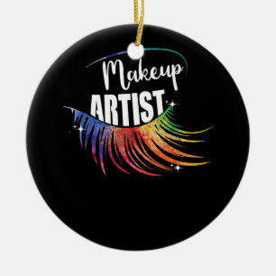 Makeup Artist Makeup Älskare Eyelash Bevackt Julgransprydnad Keramik