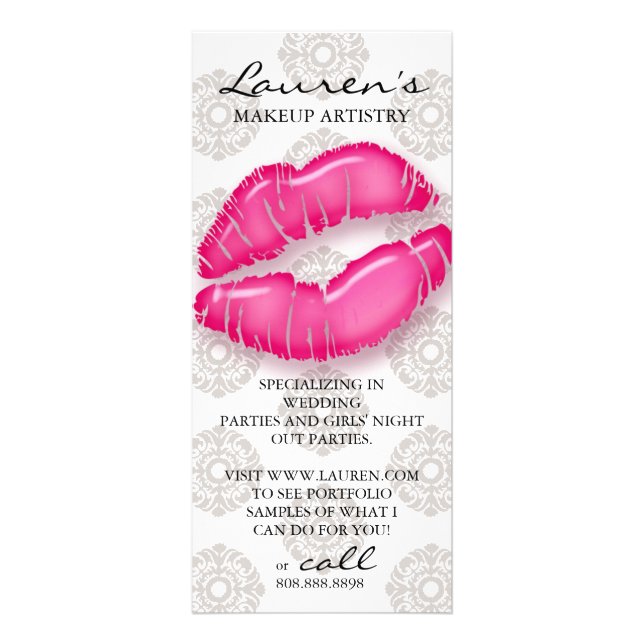 Makeup Artist Marknadsföring Cards Beauty Läppar G Reklamkort (Framsidan)