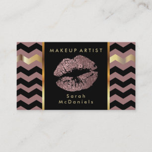Makeup Artist med Chevron Guld-dekorationer Visitkort