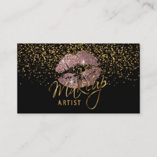 Makeup-artist med konfetti Guld och damm Ro Visitkort