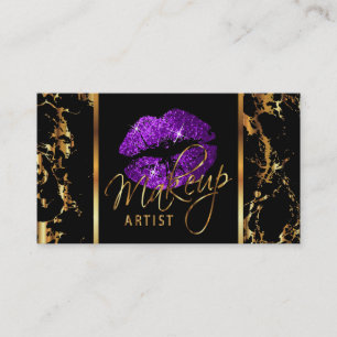 Makeup-artist med Marble Guld & Lila accents Visitkort