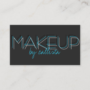 Makeup Artist Minimalist Aqua Black Typography Visitkort