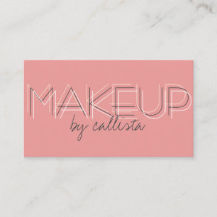 Makeup Artist Minimalist Rosa Black Typography Visitkort