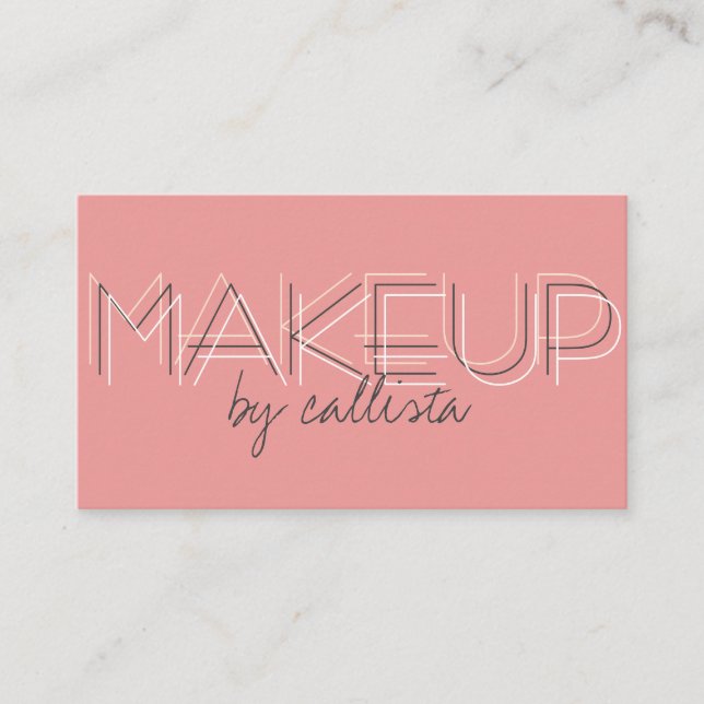 Makeup Artist Minimalist Rosa Black Typography Visitkort (Framsida)
