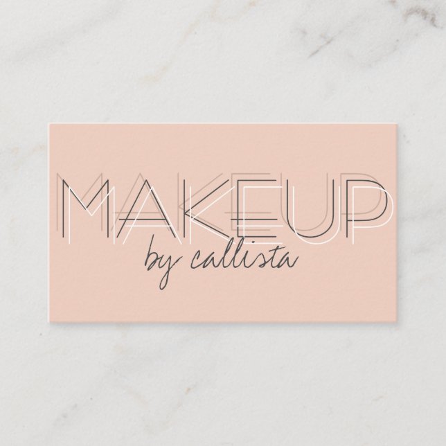 Makeup Artist Minimalist Rosa Black Typography Visitkort (Framsida)