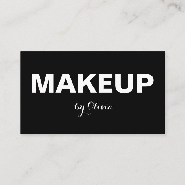 Makeup Artist Modern Black White Affärskorts Visitkort (Framsida)