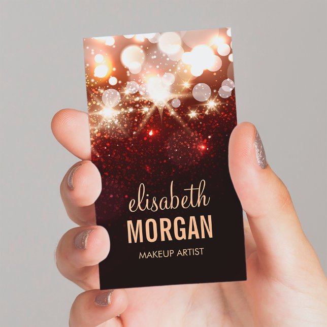 Makeup Artist - Modern Glitter Gnistra Visitkort (Skapare uppladdad)
