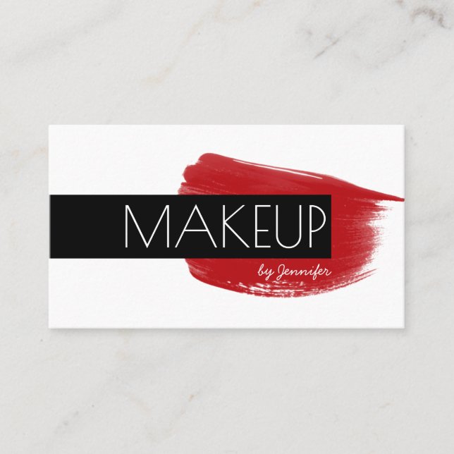 Makeup Artist Modern Minimalist Social Media Icons Visitkort (Framsida)