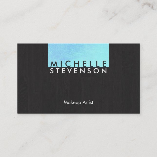 Makeup Artist Modern och Chic Turcos och Black Visitkort (Framsida)
