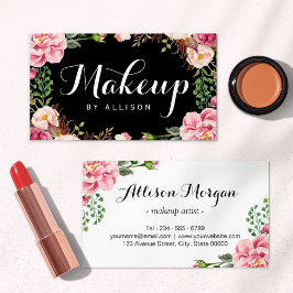 Makeup Artist Modern Script Girly Blommigt Wrappin Visitkort