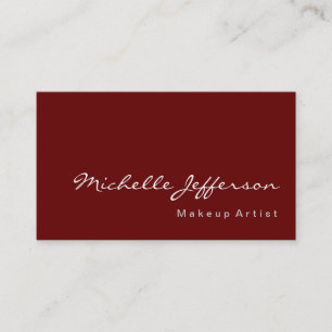Makeup Artist Modern Simple Red Affärskort Visitkort
