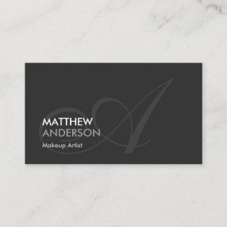 Makeup Artist - Modern Swash Monogram Visitkort
