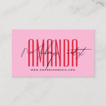 Makeup artist modern typography script red rosa