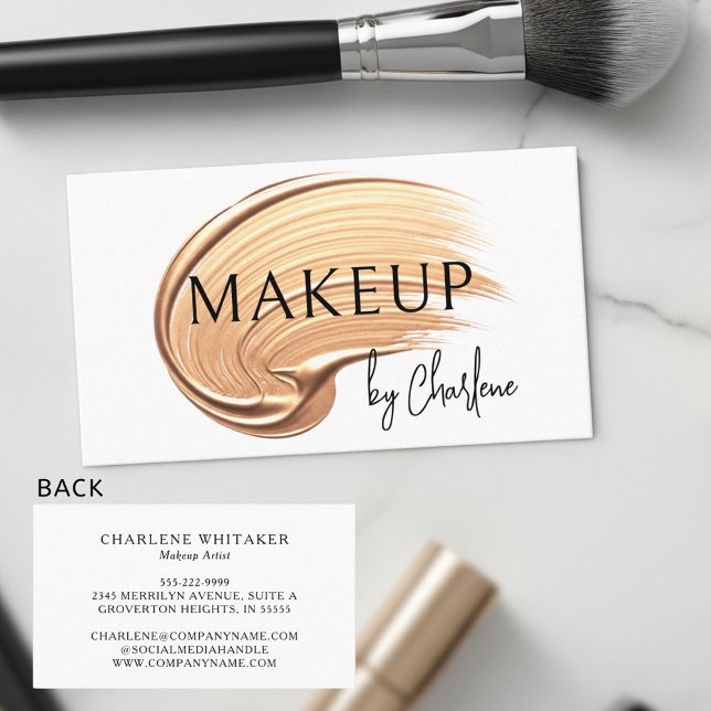 Makeup Artist Modern Typography Visitkort (Skapare uppladdad)
