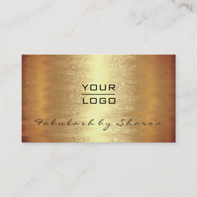 Makeup Artist Modern Warm Guld Logotyp helt enkelt Visitkort (Framsida)