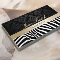 Makeup Artist Modern Zebra mönstrad Guld Rand