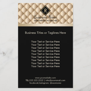Makeup Artist Monogram Classy Black & Guld Salon Flygblad