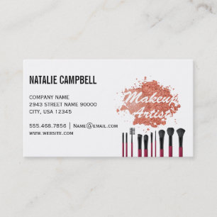 Makeup Artist Mua Pulver och borstar Visitkort