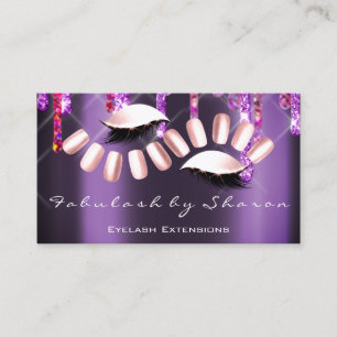 Makeup Artist Nail Artist Rosa Violett Lash Visitkort