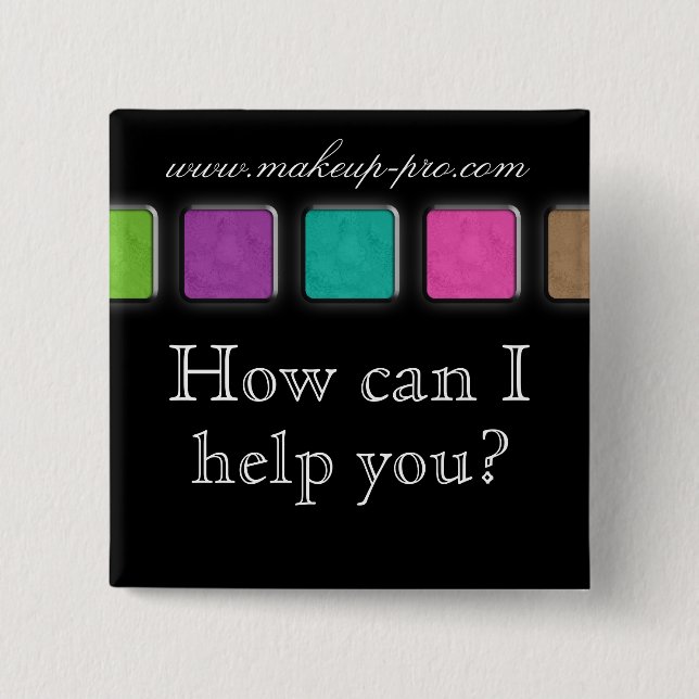 Makeup Artist Namn bricka Button Brooch Palette Knapp (Framsida)