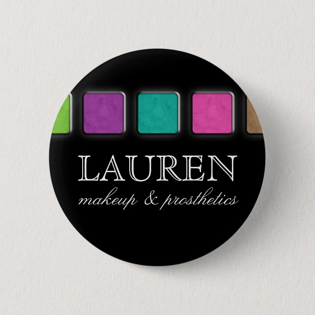 Makeup Artist Namn bricka Button Brooch Palette Ro Knapp (Framsida)