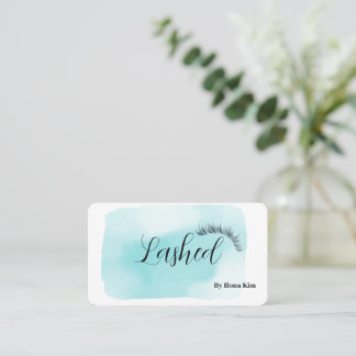 Makeup Artist Öga Lash  blue Watercolor Visitkort