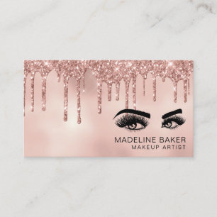 Makeup Artist Öga Lash Drickning Ro Guld Visitkort