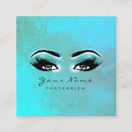 Makeup Artist Öga Lash Extension Ocean Blue Fyrkantigt Visitkort