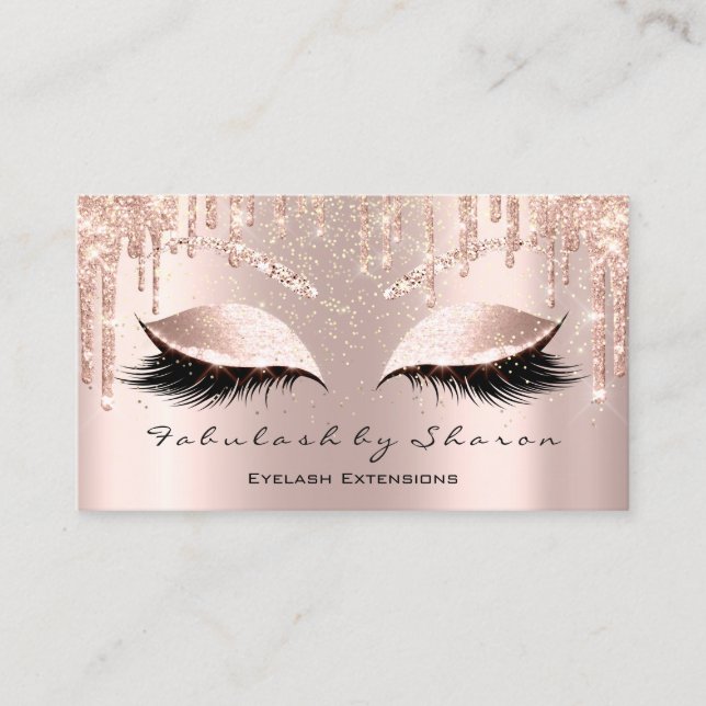Makeup Artist Öga Lash Glitter Drift Ro  Visitkort (Framsida)