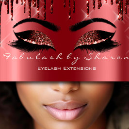 Makeup Artist Öga Lash Glitter Drip Brown Masrala Visitkort