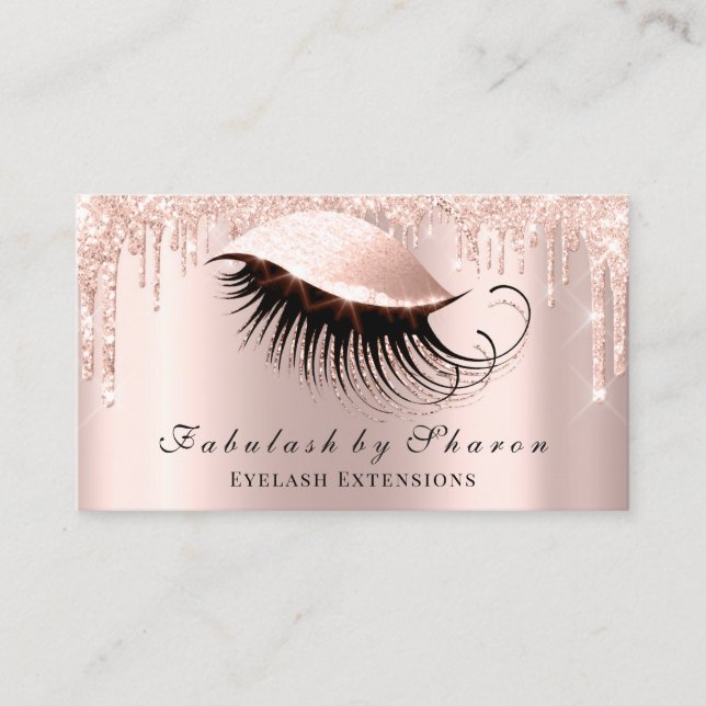 Makeup Artist Öga Lash Glitter Drives Ro Lux Visitkort (Framsida)