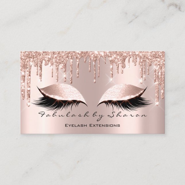 Makeup Artist Öga Lash Glitter Drives Ro Spark Visitkort (Framsida)