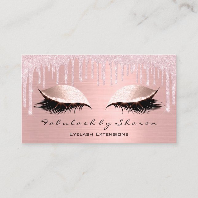Makeup Artist Öga Lash Glitter Drives Ro  Visitkort (Framsida)