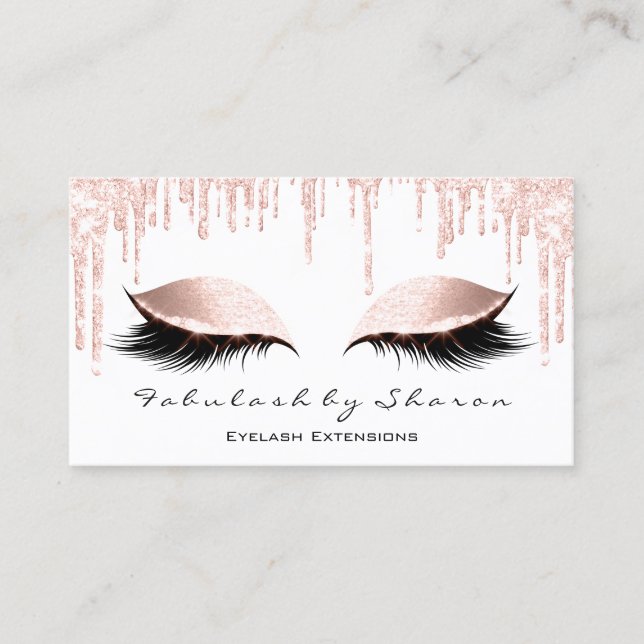 Makeup Artist Öga Lash Glitter Drives Ro White Visitkort (Framsida)