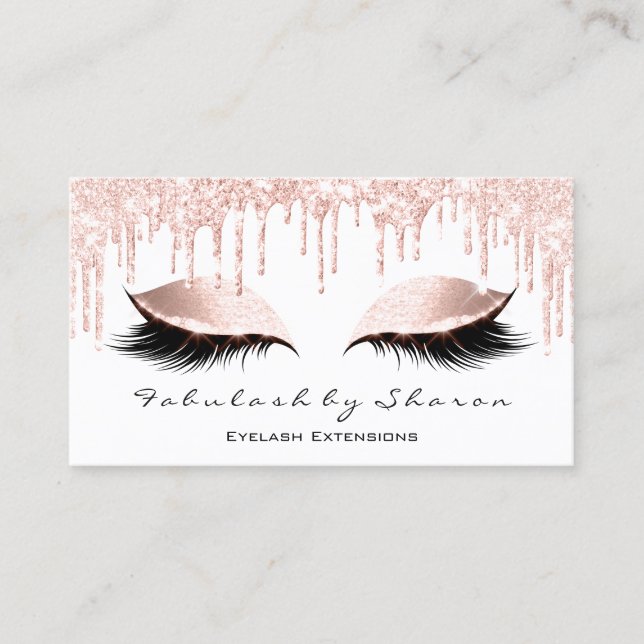 Makeup Artist Öga Lash Glitter Drives Ro White Visitkort (Framsida)