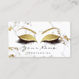 Makeup Artist Öga Lash Glitter Guld Marble Visitkort