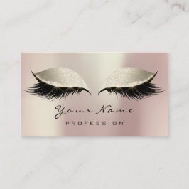 Makeup Artist Öga Lash Glitter Rosa Ivory Cream Visitkort