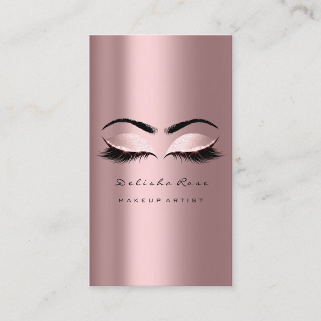 Makeup Artist Öga Lash Glitter  Rosa Visitkort (Framsida)