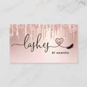 Makeup Artist Öga Lash Rosa Glitter Busi Visitkort