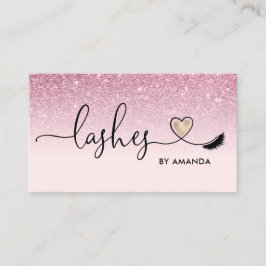 Makeup Artist Öga Lash  Rosa Glitter Busi Visitkort