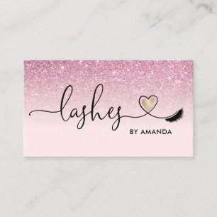 Makeup Artist Öga Lash Rosa Glitter Busi Visitkort