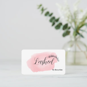 Makeup Artist Öga Lash Rosa Watercolor Bu Visitkort