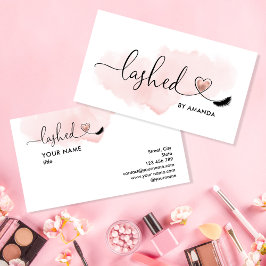 Makeup Artist Öga Lash  Rosa Watercolor Visitkort