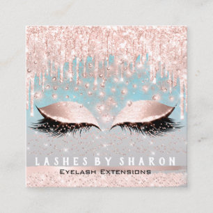 Makeup Artist Ögon Lash Crystal Drifts Ro Blue Fyrkantigt Visitkort