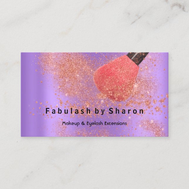 Makeup Artist Ögon Lash Glitter Ro Powder Lila Visitkort (Framsida)
