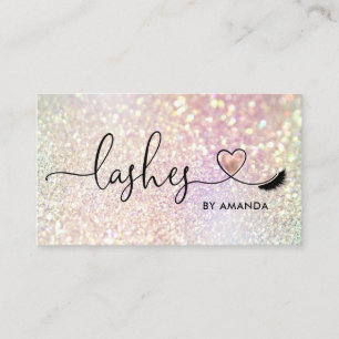 Makeup Artist Ögon Lash Rosa Glitter Visitkort