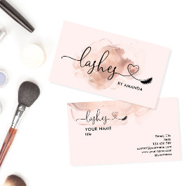 Makeup Artist Ögon Lash  Rosa Watercolor B Visitkort