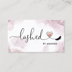 Makeup Artist Ögon Lash Rosa Watercolor B Visitkort